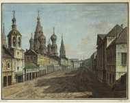 Alexeyev Fiodor View of the Cathedral of St Basil the Blessed from Moskvoretskaya Street - Hermitage